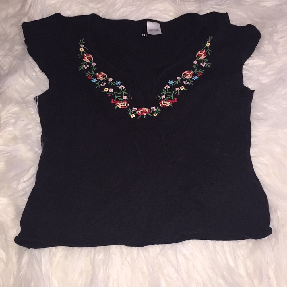 black floral shirt
